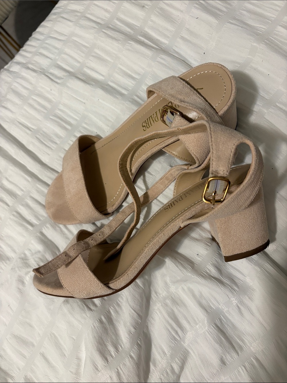 LK Bennett Blush Beige Block Heel Sandals
